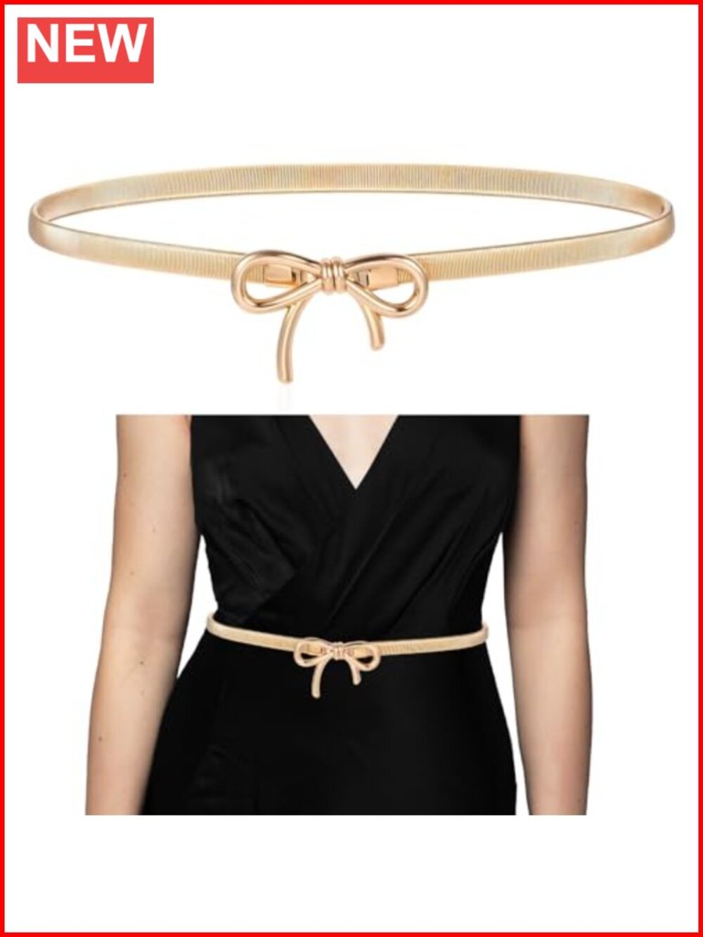 Gold Waist Belt Adjustable Chain Dress Belt for Women Dresses Jeans Shirt